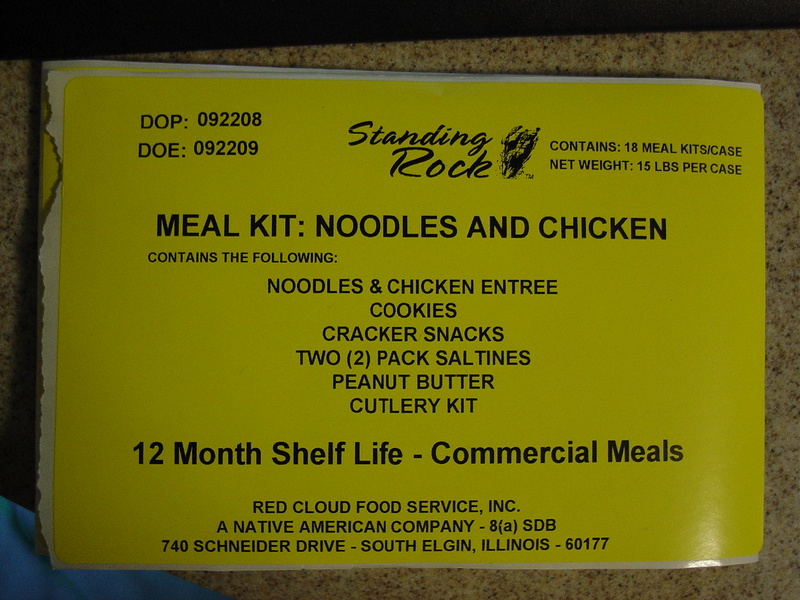 Washington: Example of a Meal Ready to Eat, or MRE Kit that contains peanut...