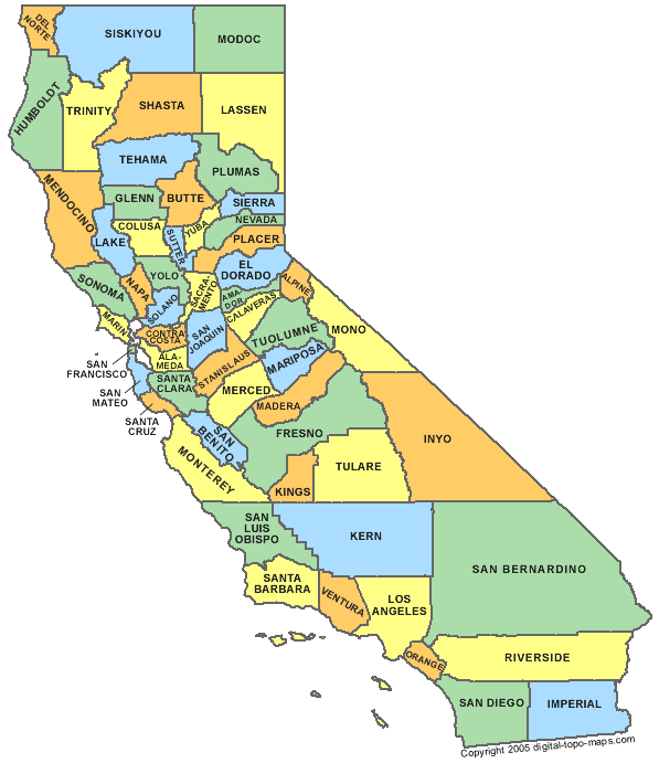 california map of cities. Party life in california (San