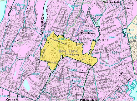 A map of the Bronxville, NY 2011