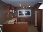 Kitchen with cabinets