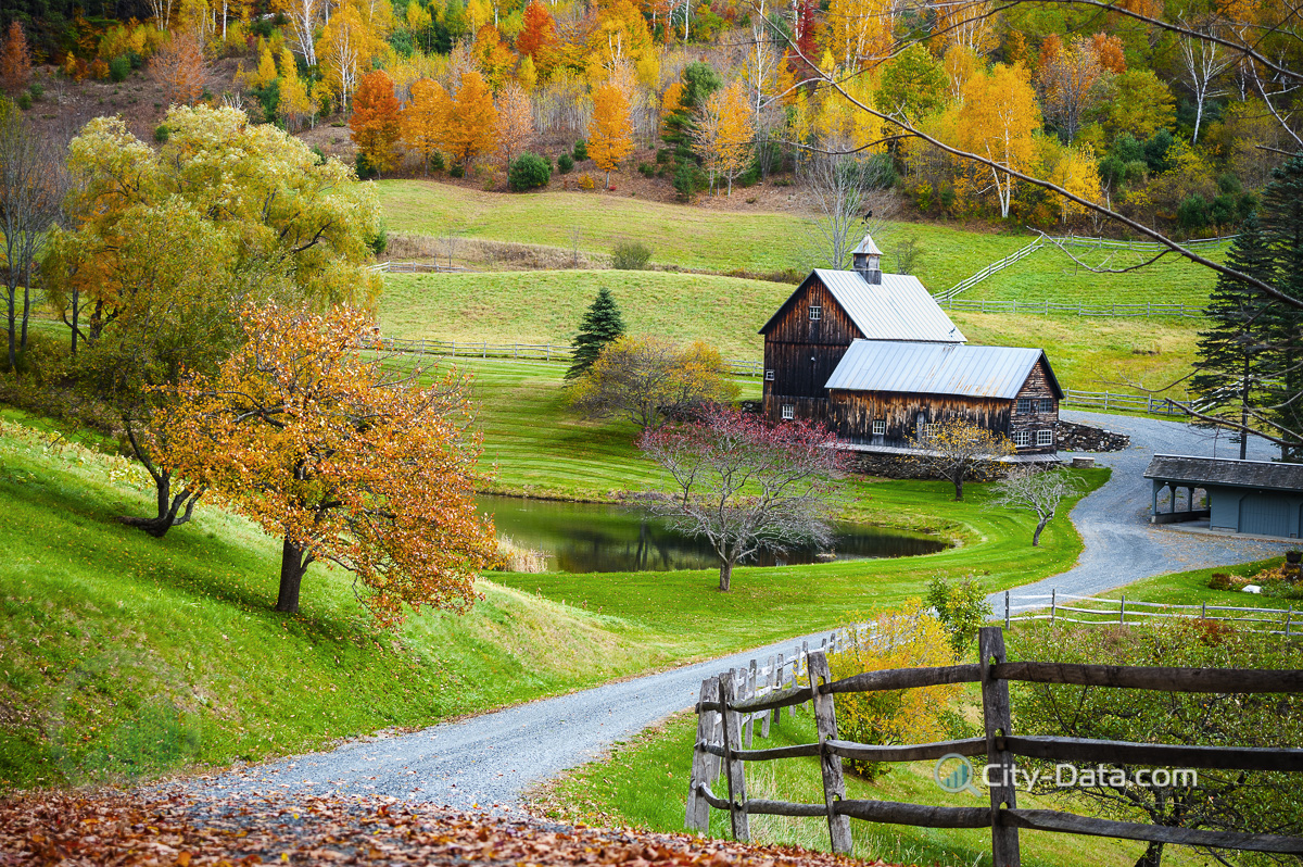 New england countryside at woodstock vermont