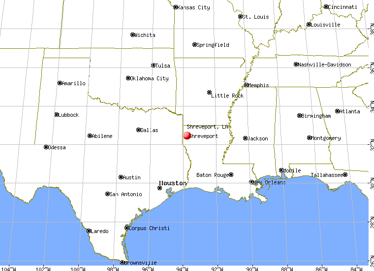 Shreveport Louisiana Map | Time Zone Map