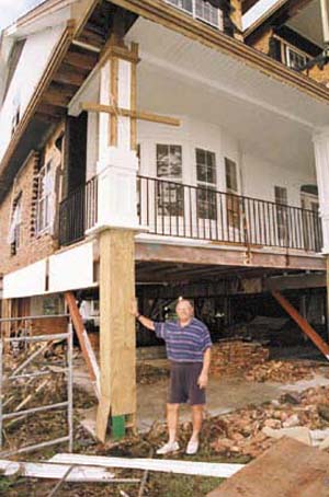 Pascagoula: Project Impact principles at work.  Elevating the house and...