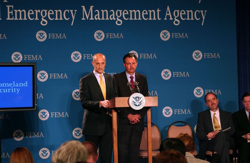 Washington: Acting FEMA Director David Paulison and the Secretary of the...