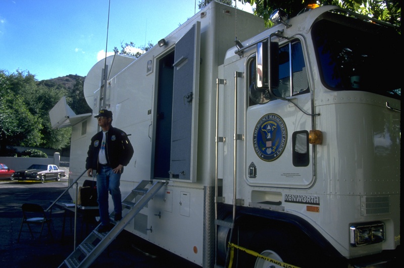 FEMA&#39;s Mobile Emergency Response Support truck provides mobile telecommunications,...