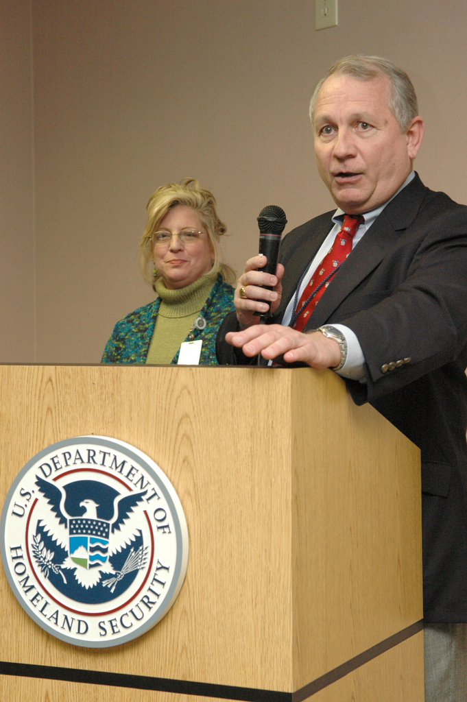Atlanta: FEMA Region IV Director Phil May (right) speaks to FEMA employees...