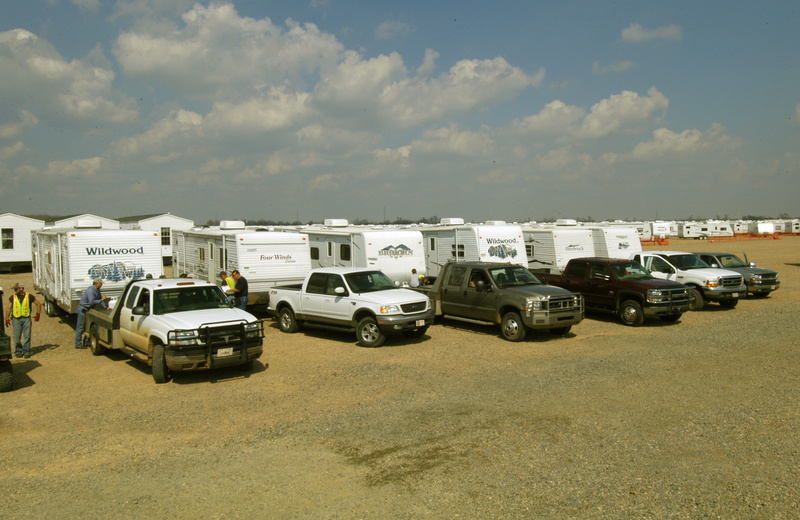 Hope: The remaining six of seven travel trailers to be delivered to the...