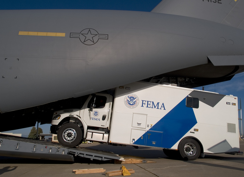 FEMA&#39;s Denver MERs loads their new communications truck on board a...