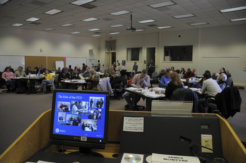 Emmitsburg: FEMA public information officers in a classroom training session....