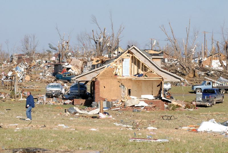 Lafayette: Damaged homes from recent tornadoes that touched down on February...