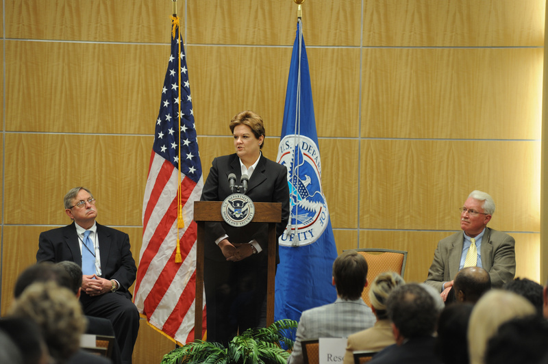 Washington: FEMA Acting Administrator Nancy Ward talks with FEMA employees...