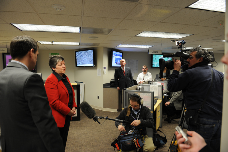 Washington: DHS Secretary Janet Napolitano answers questions from the...