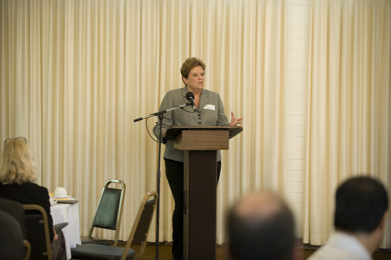 Nancy Ward, Regional Administrator, FEMA Region IX Office, delivers a...