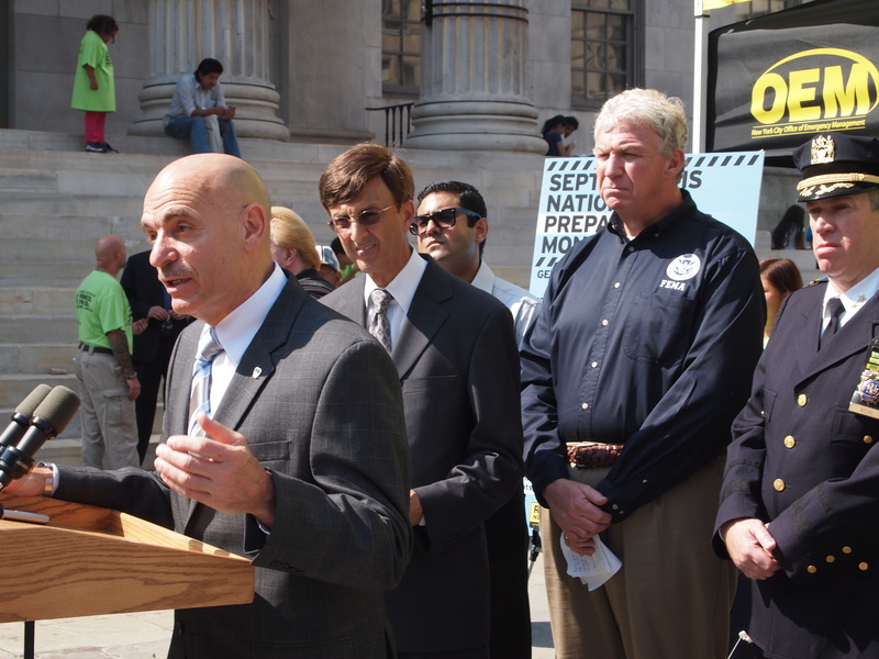 FEMA Deputy Administrator Richard Serino (2nd from right) and New York...