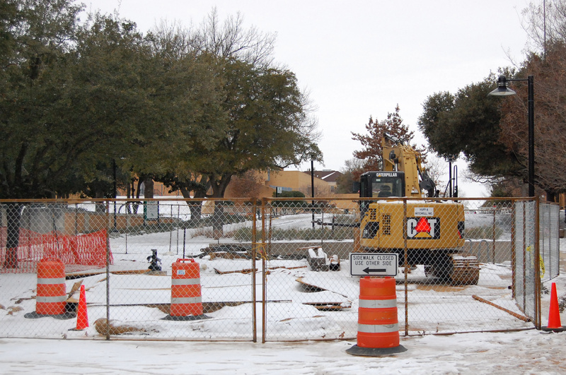 Denton: Construction equipment was idled at the University of North Texas...