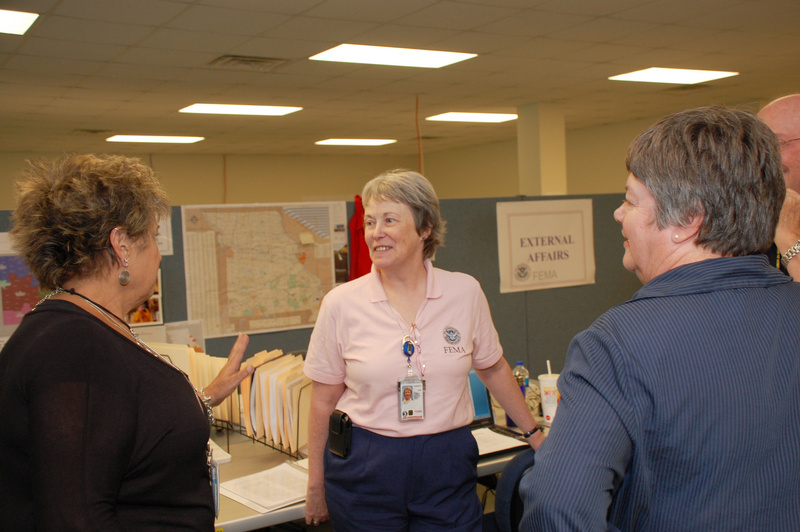 Columbia: FEMA Regional Administrator Beth Freeman, visits with  External...