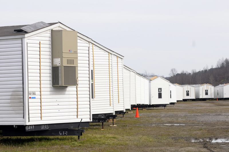 View of Temporary Housing Units in Cobleskill, New York for flooding survivors...