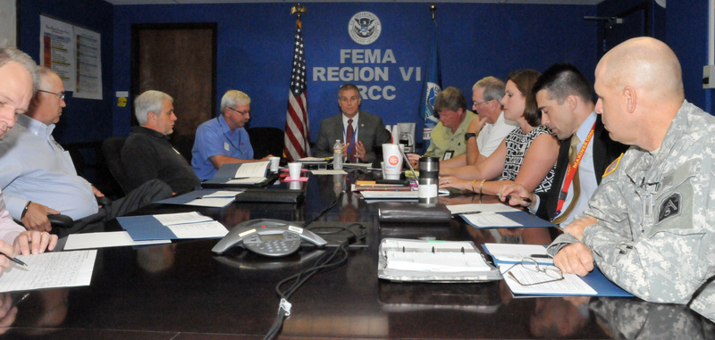 Denton: Tony Robinson (center) acting regional administrator of FEMA Region...