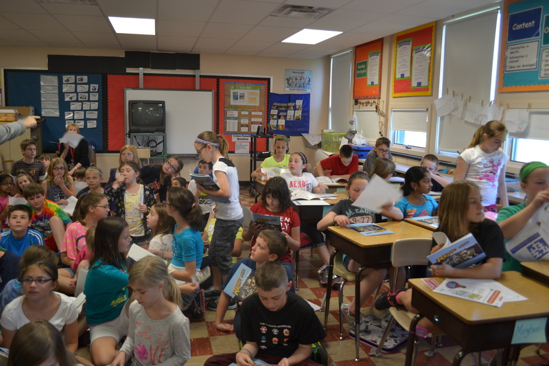 Fourth grade students at West Hanover Elementary School receive activity...