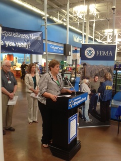 Chandler: --FEMA Region IX Administrator Nancy Ward speaks to a crowd...