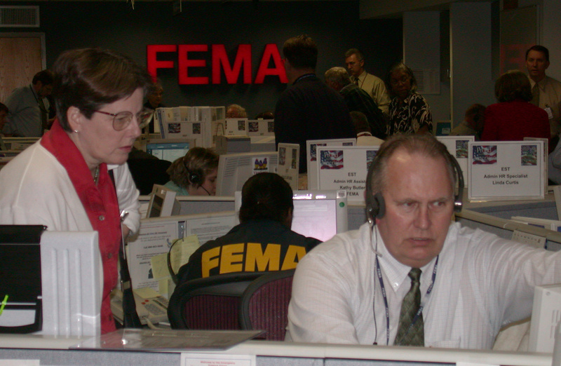 Washington: Employees of FEMA&#39;s Emergency Support Teams work at headquarters...