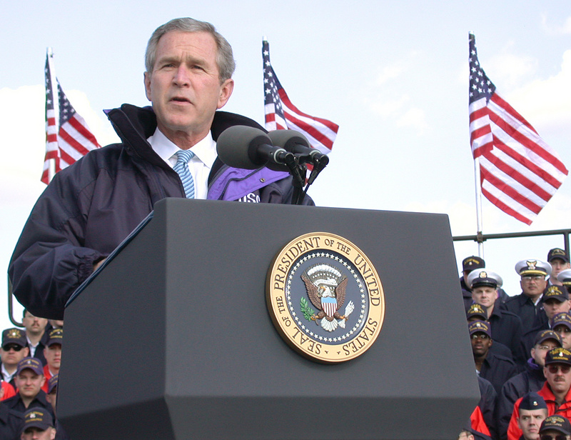 President Bush speaks to the United States Coast Guard in Philadelphia....
