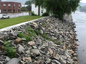 The Parsons Flood Wall was originally built with funds raised by the Concerned...