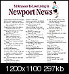 Click image for larger version

Name:	51 Reasons to Love Living in Newport News.jpg
Views:	7326
Size:	296.8 KB
ID:	49141