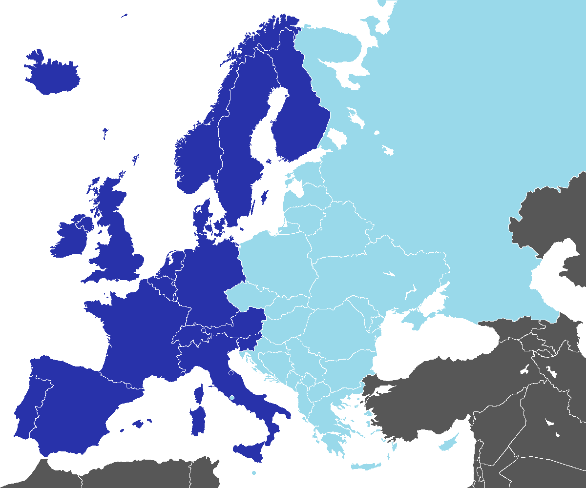 Океан на западе европы. Западная Европа. Western European Countries. Холодные страны Европы. West Europe Map.