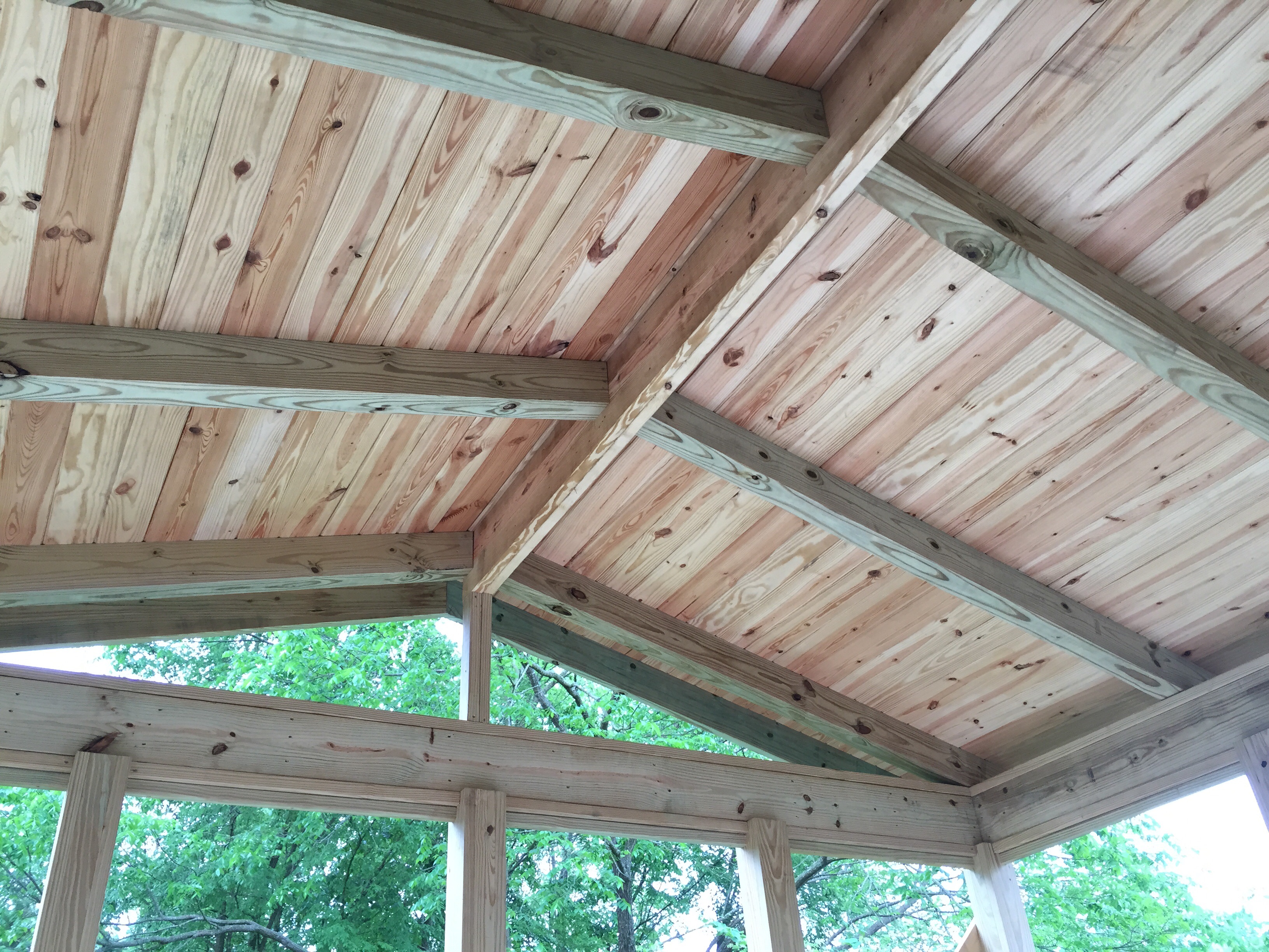 Question About What To Paint Stain Screened Porch Ceiling Color