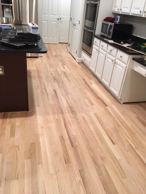 non-stained red oak floor (hardwood floor, Wainscoting, colored 