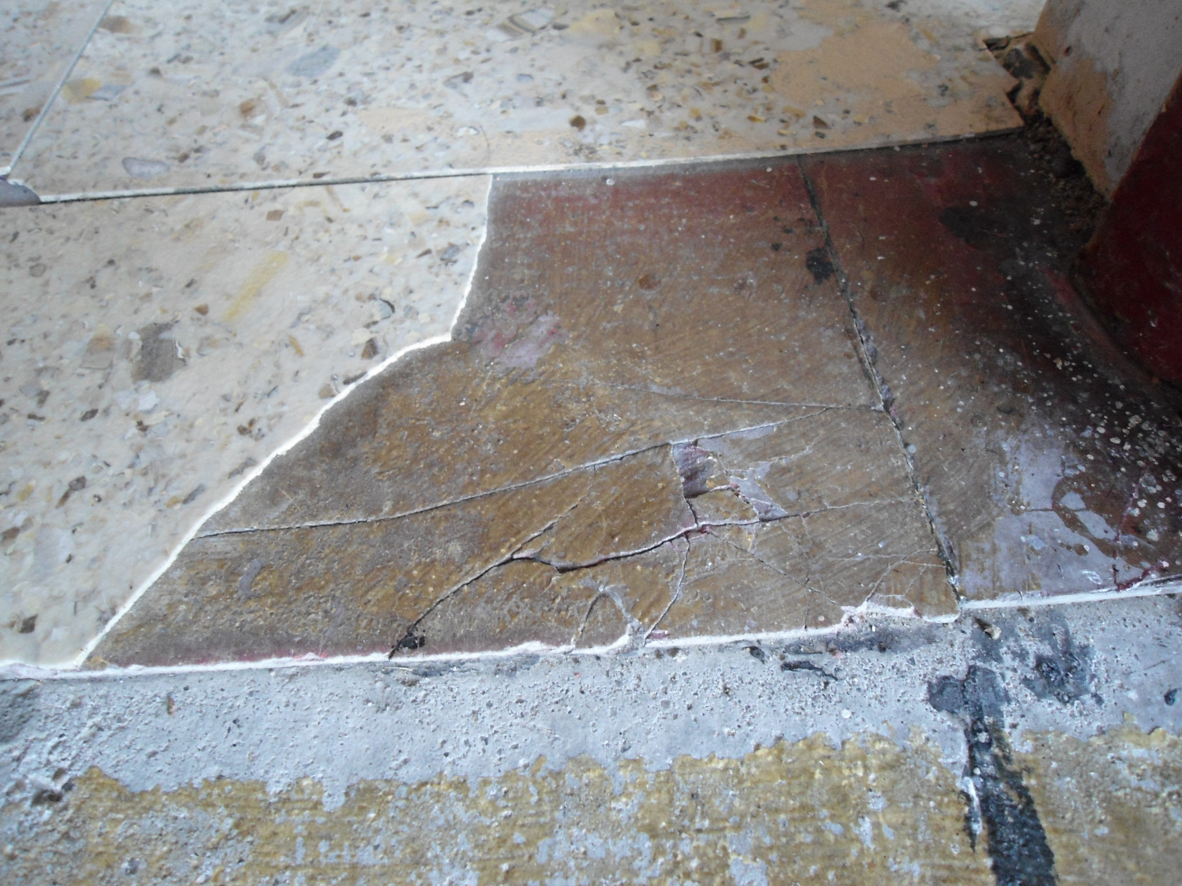 Broken Floor Tiles In Basement And, How To Fix Broken Asbestos Tile