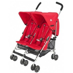 maclaren-triumph-twin-stroller-scarlet-silver photo