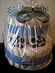 Police themed 2 tiered diaper cake