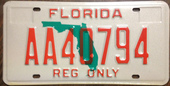 FLORIDA ---REGISTERED OUT OF STATE VEHICLE LICENSE PLATE