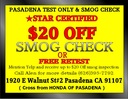 Pasadena test only & smog check