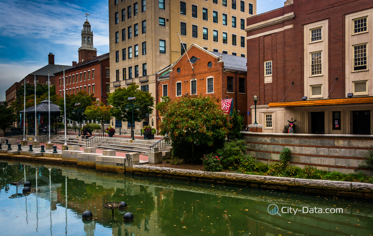 Buildings along the providence river