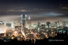 Portland in fog