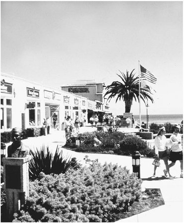 Steinbeck Plaza at Cannery Row contains many specialty shops, cafes, and galleries.